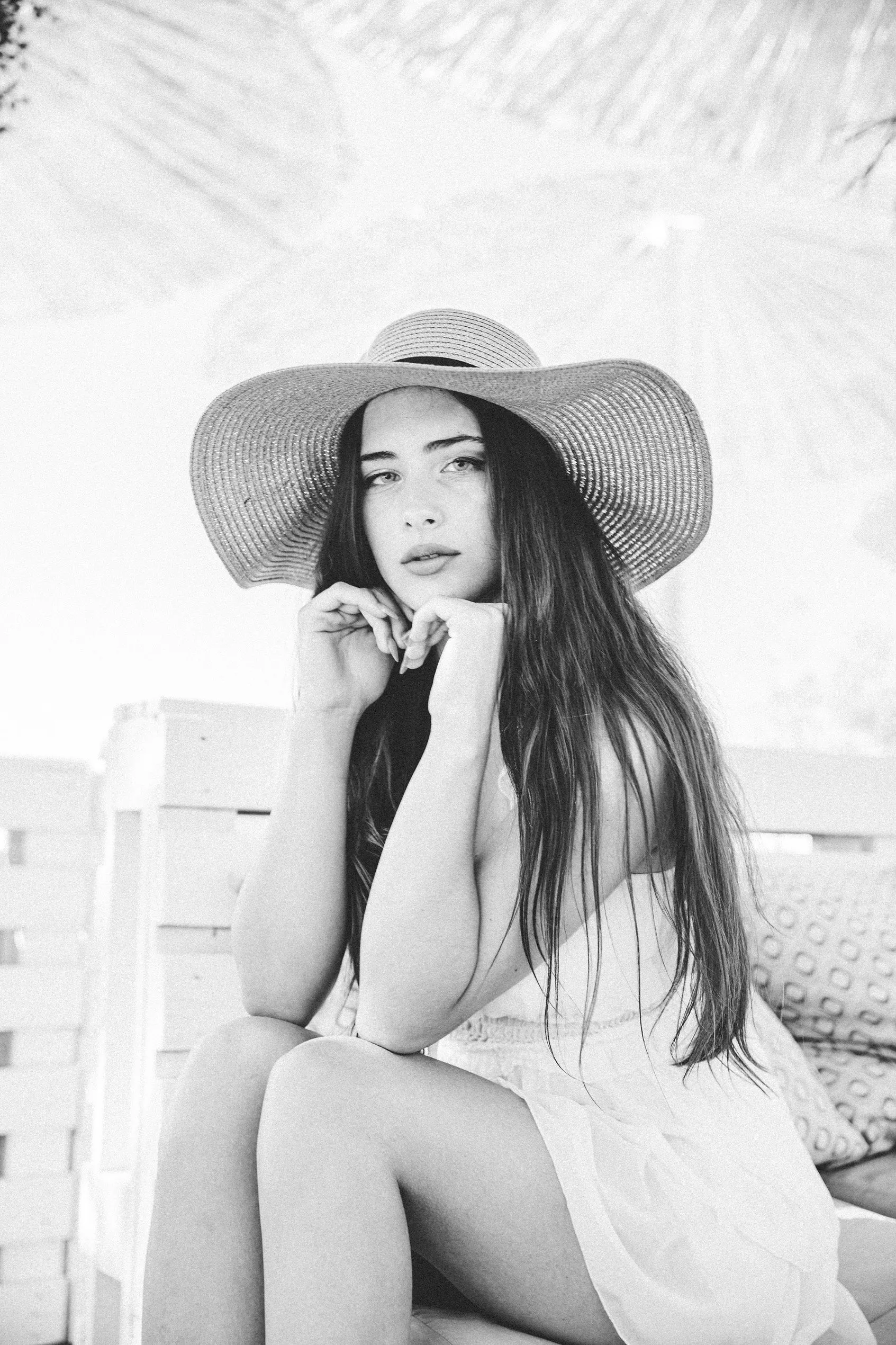 Bossanova × Bose — Summer Headphones Campaign — seated bw portrait