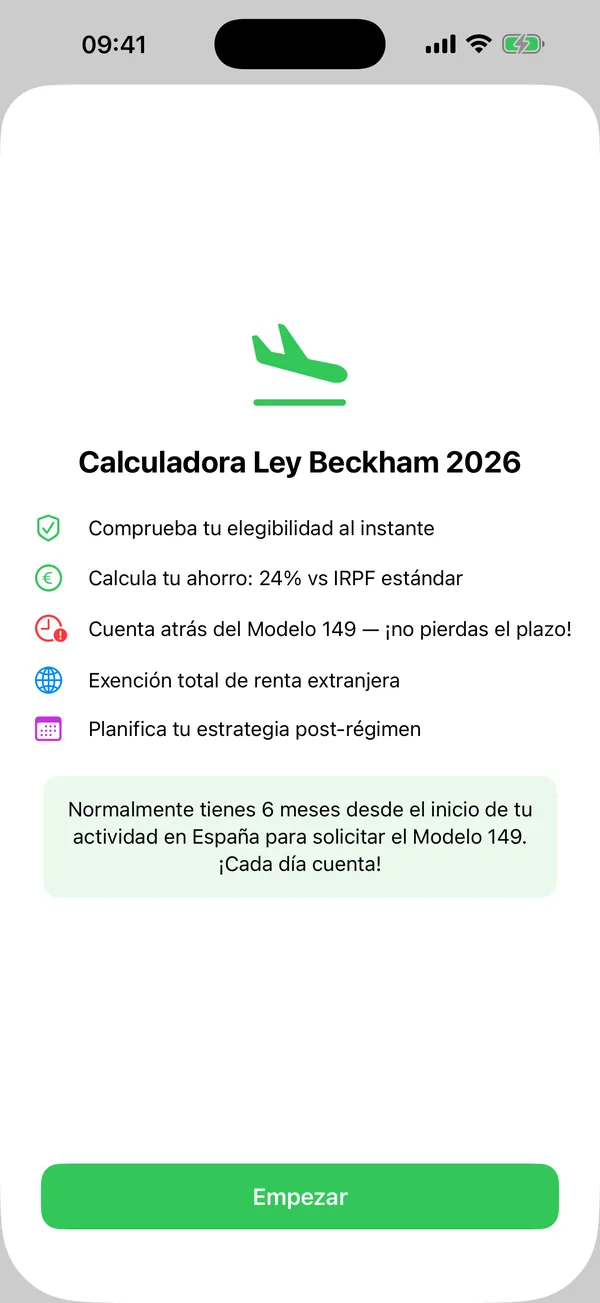 Side-by-side comparison of standard IRPF versus the Beckham flat 24% rate