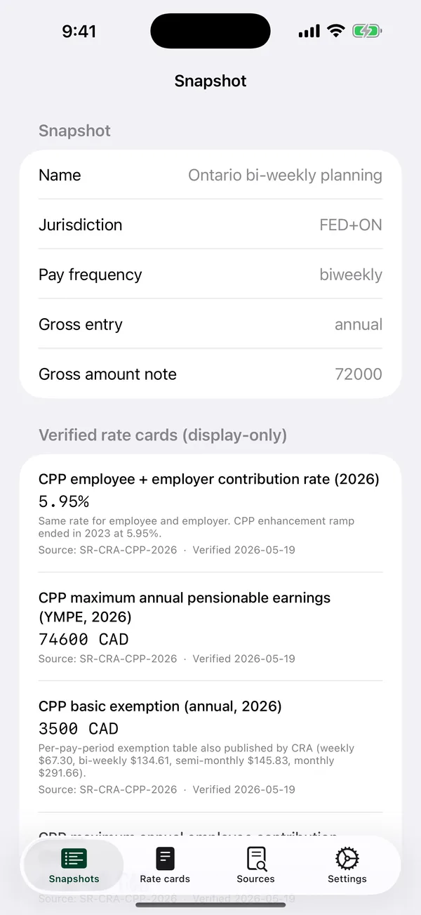 CRA and Revenu Québec source links for each rate