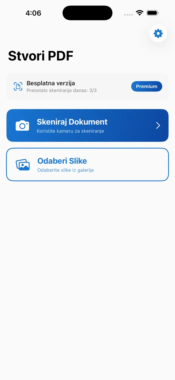 Create PDF Scanner page cleanup screen