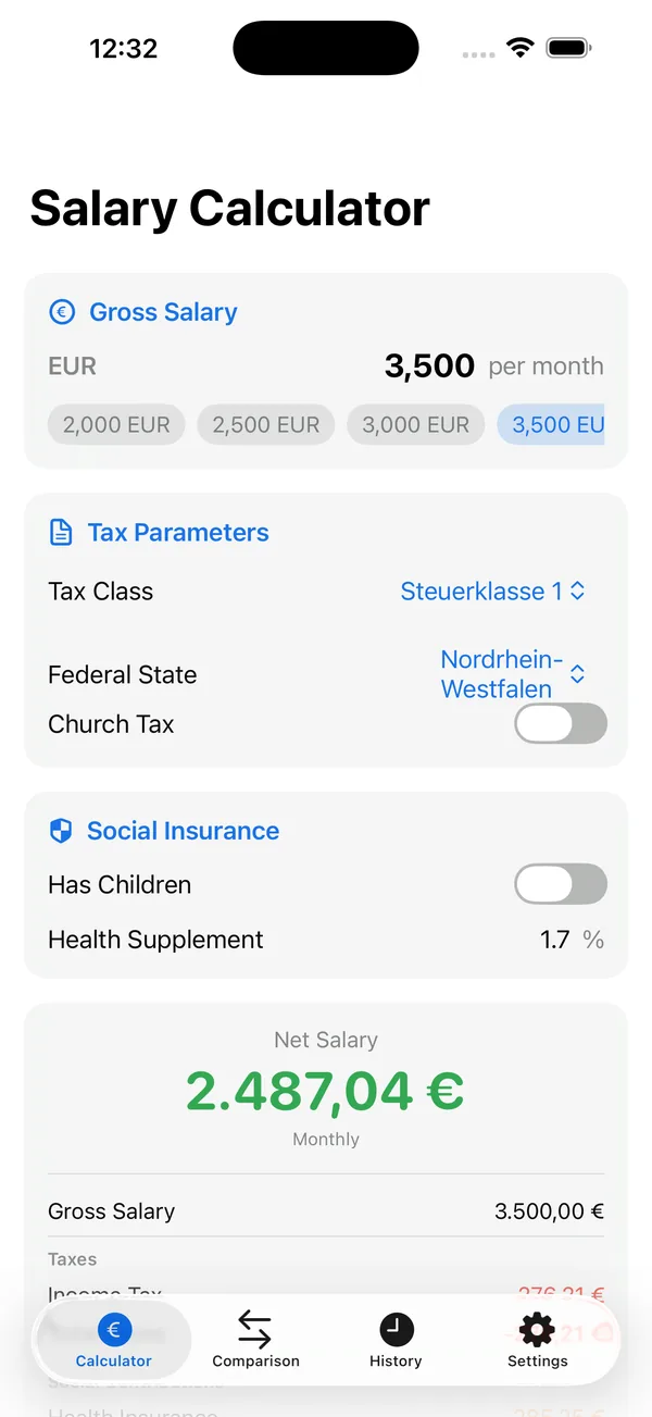 Comparison mode showing two job offers side by side