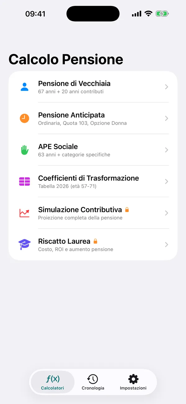 Exit-route options for Quota 103, Opzione Donna, and Ape Sociale