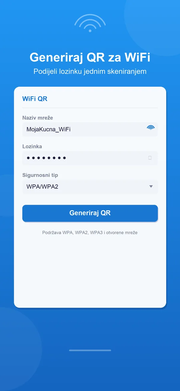 Saved networks list for quick reuse with security type options